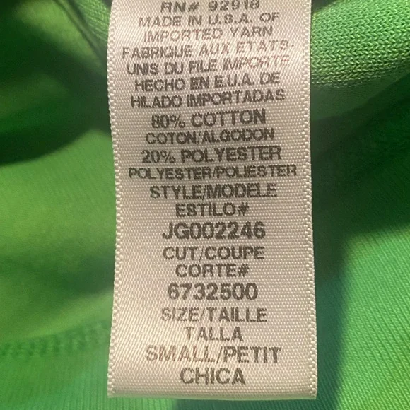 Juicy Couture Vintage Sz S Green Terry Cloth Hoodie w Gold & Crystal Design - Picture 11 of 15